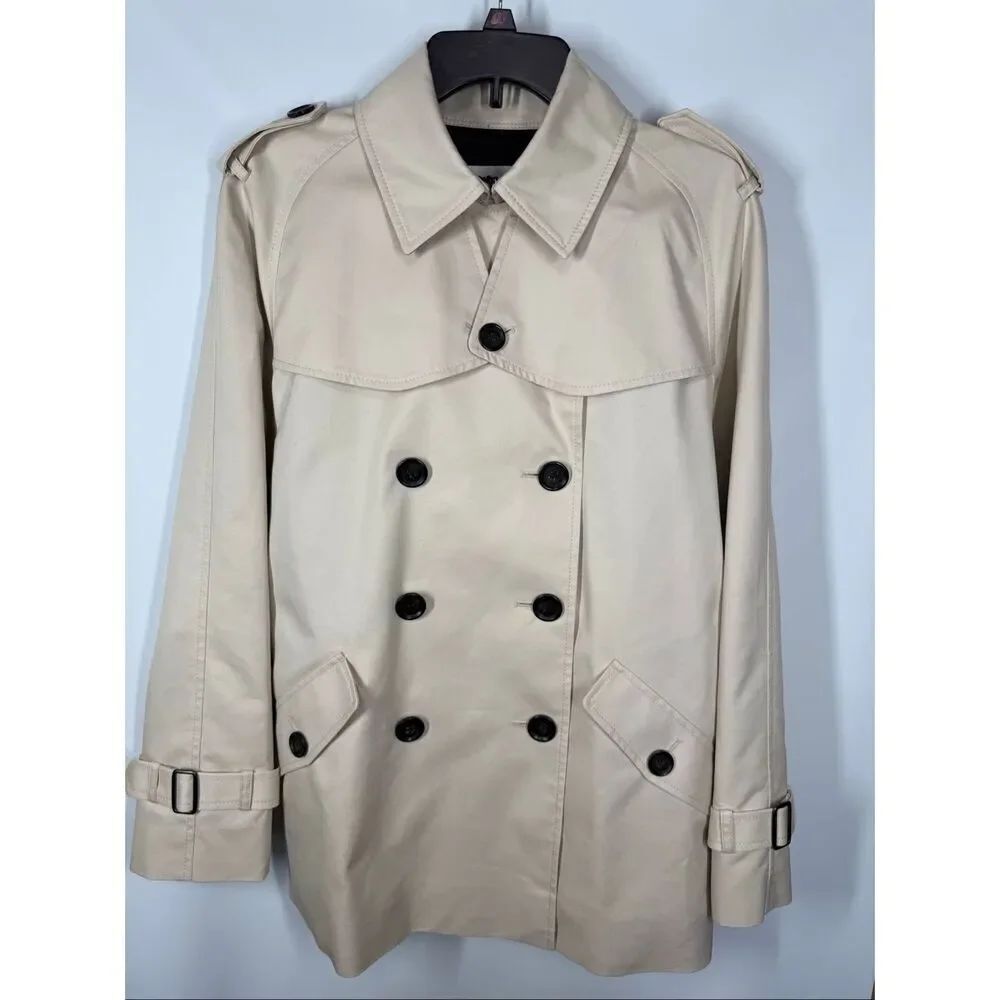 Coach Women Solid Short trench coat 29" length color porcelain size large NWT